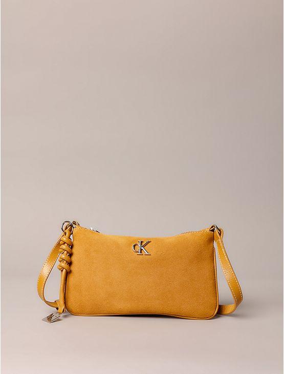 Bolsa Pequena Calvin Klein Jeans Feminino Camurça - Mostarda Bolsa Pequena Calvin Klein Jeans Feminino Camurça Mostarda u