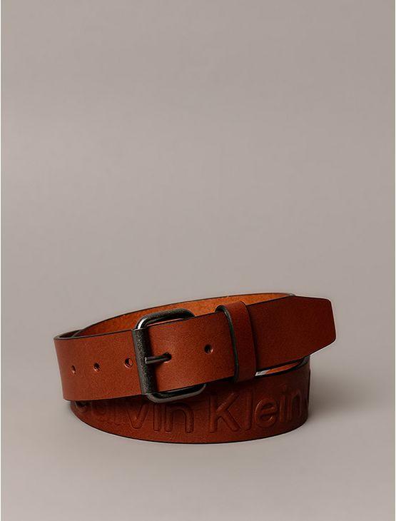 Cinto Calvin Klein Jeans Embossed - Havana Cinto Calvin Klein Jeans Embossed Havana 95