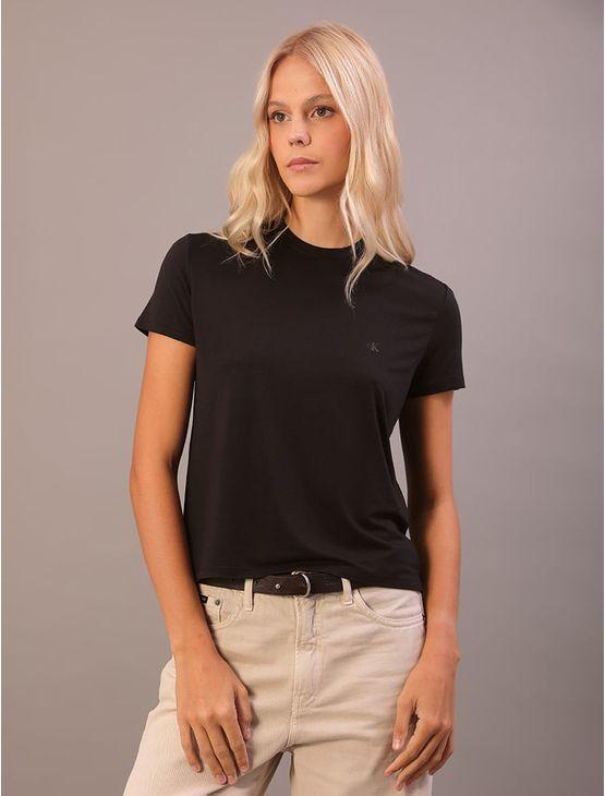 Camiseta Feminina Visco Lycra Calvin Klein Jeans - Preto Camiseta Feminina Visco Lycra Calvin Klein Jeans Preto g