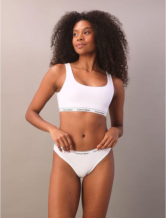 Top Mini Reversível Calvin Klein Feminina Modern Cotton - Branco Top Mini Reversível Calvin Klein Feminina Modern Cotton Branco m
