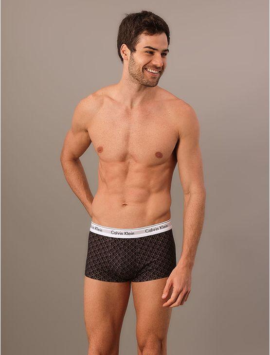 Cueca Low Rise Trunk Estampada Modern Cotton Calvin Klein Underwear - Preto Cueca Low Rise Trunk Estampada Modern Cotton Calvin Klein Underwear Preto m