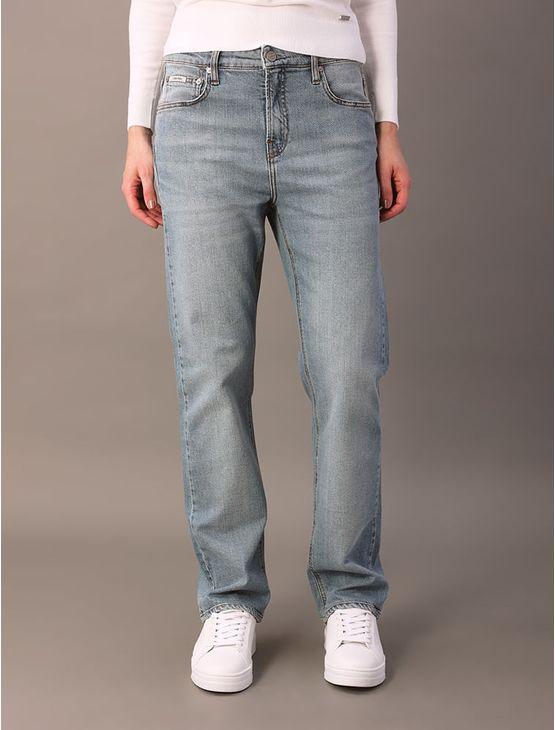 Calça Jeans Straight Feminina 5 Pockets - Azul Claro Calça Jeans Straight Feminina 5 Pockets Azul Claro 44