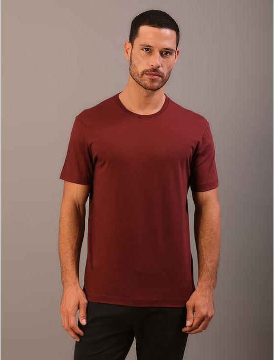 Camiseta Manga Curta Calvin Klein Masculino Algodão Egípcio - Bordo Camiseta Manga Curta Calvin Klein Masculino Algodão Egípcio Bordo p