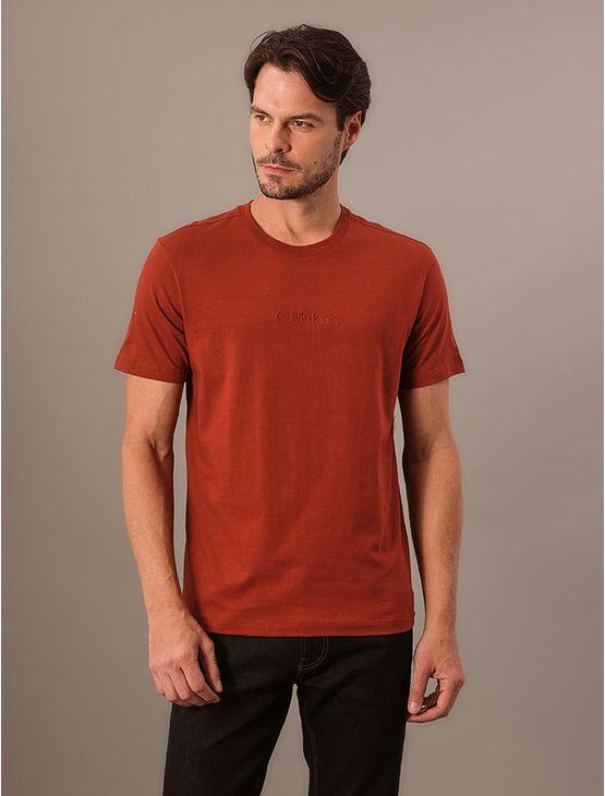 Camiseta Manga Curta Calvin Klein Masculino Calvin Klein Bordado - Ferrugem Camiseta Manga Curta Calvin Klein Masculino Calvin Klein Bordado Ferrugem m