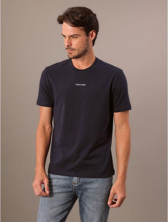 Camiseta Masculina Meia Malha Flamê Calvin Klein - Azul Marinho Camiseta Masculina Meia Malha Flamê Calvin Klein Azul Marinho Gg