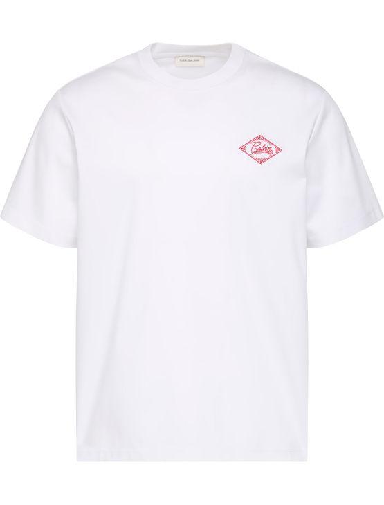 Camiseta Manga Curta Calvin Klein Jeans Masculino Calvin Bordado - Branco Camiseta Manga Curta Calvin Klein Jeans Masculino Calvin Bordado Branco p
