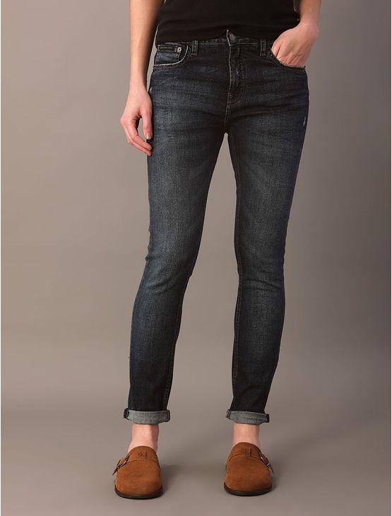 Calça Jeans New Skinny Feminina Pequenos Puídos - Marinho Calça Jeans New Skinny Feminina Pequenos Puídos Marinho 38