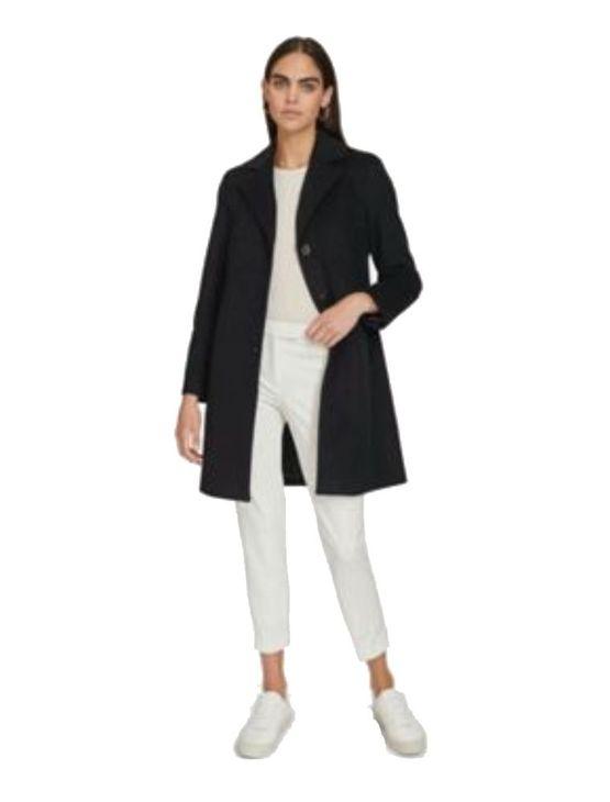 Casaco Calvin Klein Feminina Longo Com Botões em Lã - Preto Casaco Calvin Klein Feminina Longo Com Botões em Lã Preto m