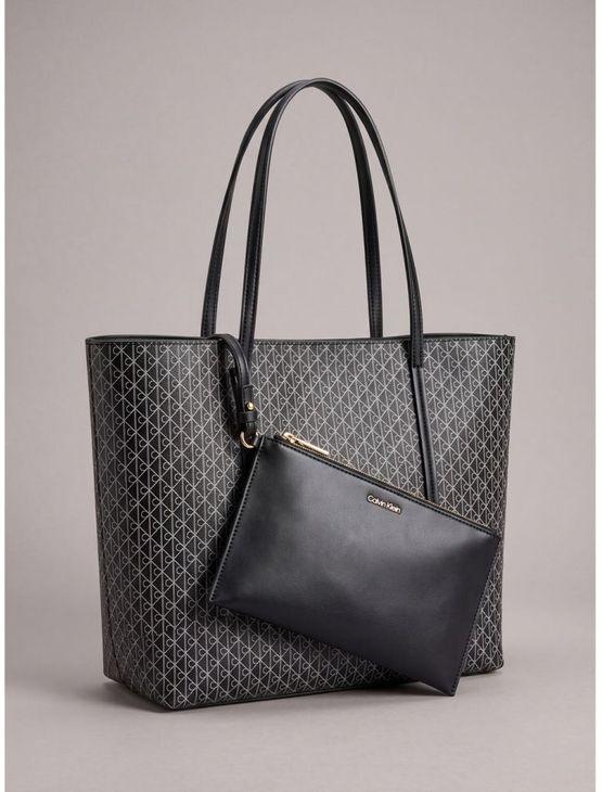 Bolsa Calvin Klein Feminina Tote Monograma Aop - Preto Bolsa Calvin Klein Feminina Tote Monograma Aop Preto u