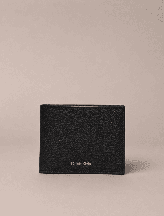Carteira Ck Fold Couro - Preto Carteira Ck Fold Couro Preto u