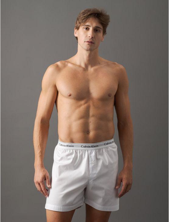 Samba Canção Lisa Vista Falsa Cueca Calvin Klein Underwear - Branco Samba Canção Lisa Vista Falsa Cueca Calvin Klein Underwear Branco s