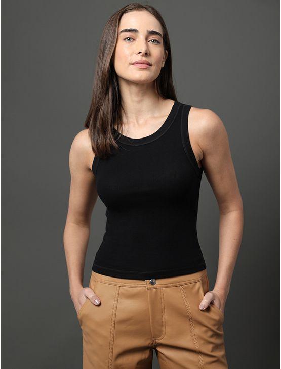 Regata Feminina Ribana Viscose Calvin Klein Jeans - Preto Regata Feminina Ribana Viscose Calvin Klein Jeans Preto g