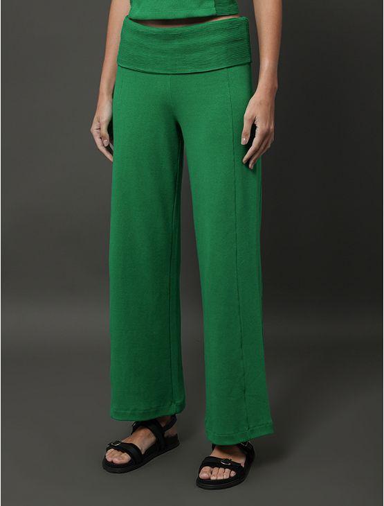 Calça Feminina Ribana Texturizada Calvin Klein Jeans - Verde Médio Calça Feminina Ribana Texturizada Calvin Klein Jeans Verde Médio Pp