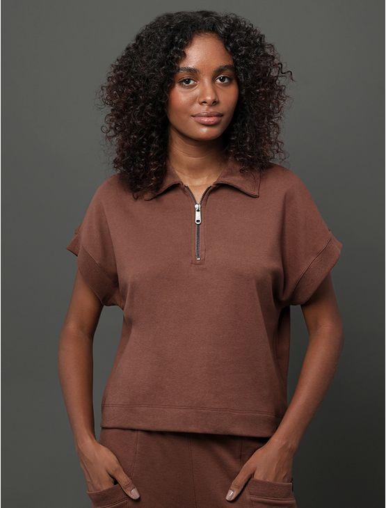 Blusa Feminina Malha Idaho Calvin Klein Jeans - Marrom Blusa Feminina Malha Idaho Calvin Klein Jeans Marrom p