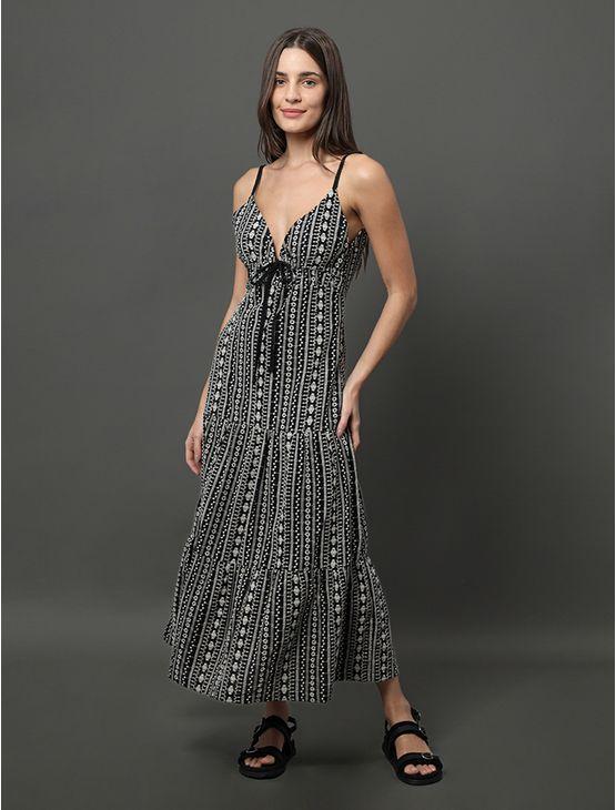 Vestido Feminino Midi de Laise Calvin Klein Jeans - Preto Vestido Feminino Midi de Laise Calvin Klein Jeans Preto 40
