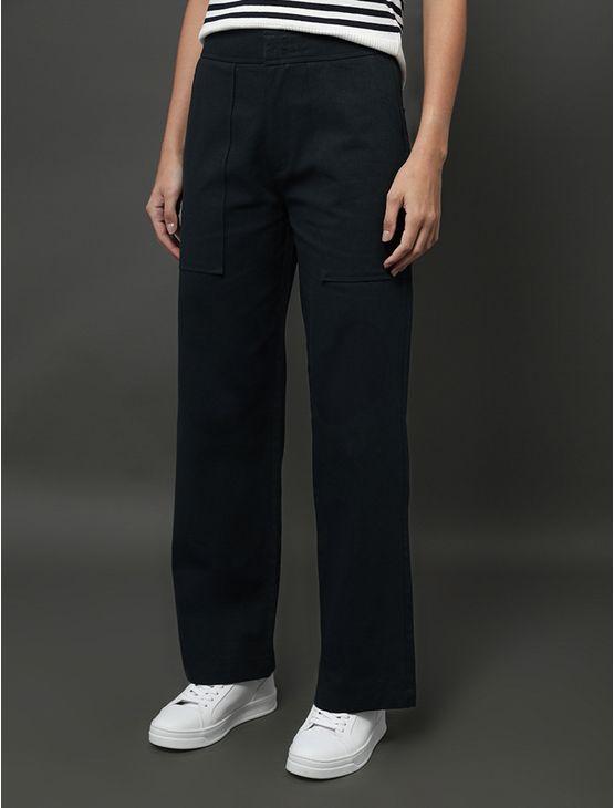 Calça Feminina Linho Texturizado Calvin Klein - Marinho Calça Feminina Linho Texturizado Calvin Klein Marinho 42