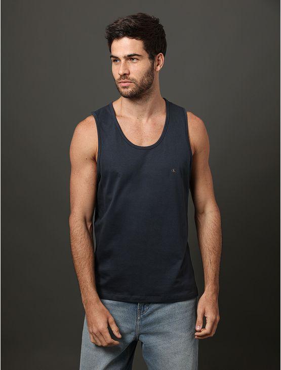 Regata Masculina Logo Calvin Klein Jeans - Marinho Regata Masculina Logo Calvin Klein Jeans Marinho Pp