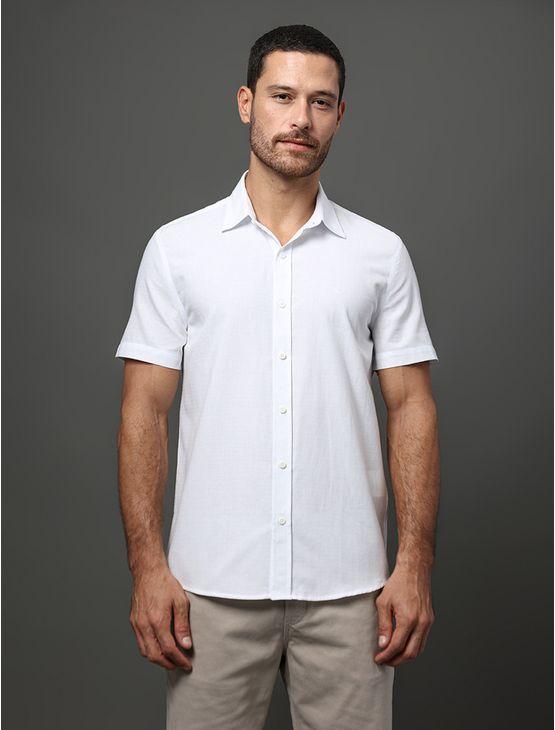 Camisa Masculina Chevron Calvin Klein Jeans - Branco Camisa Masculina Chevron Calvin Klein Jeans Branco m