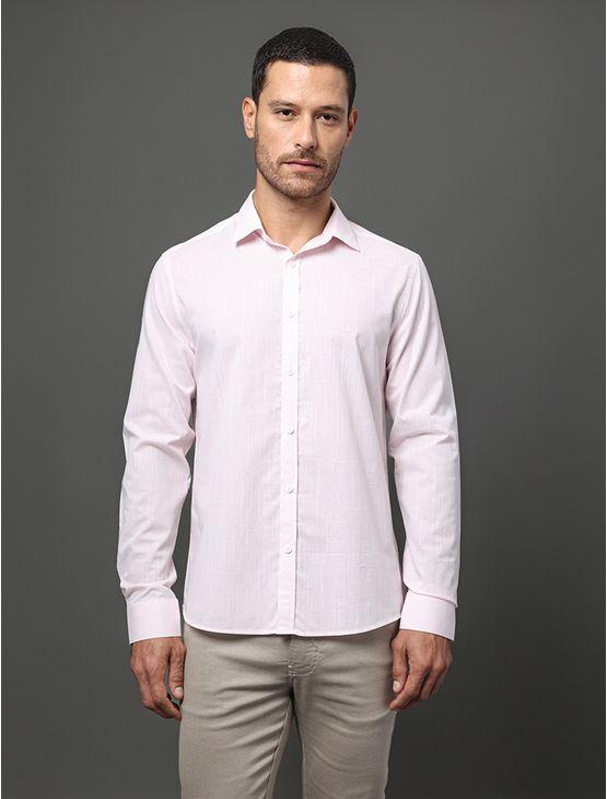 Camisa Masculina Slim Algodão Calvin Klein - Rosa Claro Camisa Masculina Slim Algodão Calvin Klein Rosa Claro 6