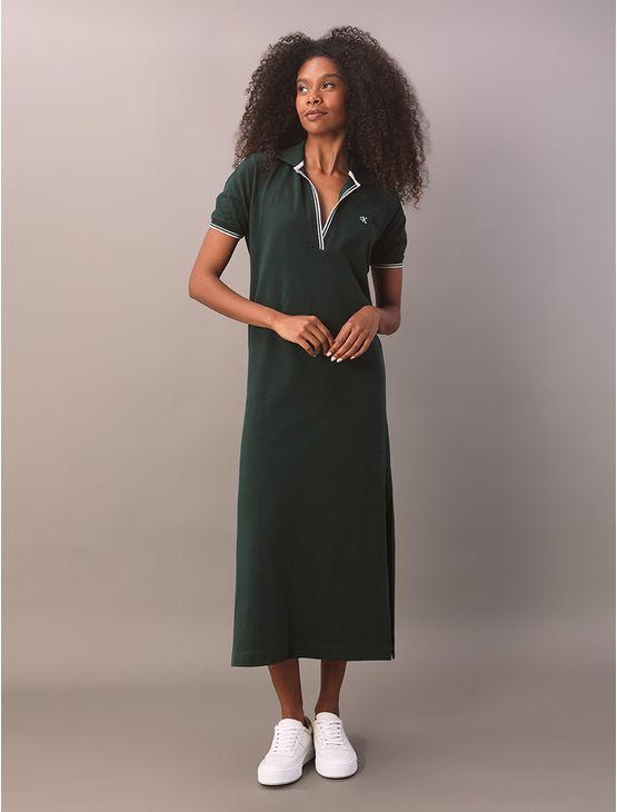 Vestido Calvin Klein Jeans Feminino Polo - Verde Médio Vestido Calvin Klein Jeans Feminino Polo Verde Médio m