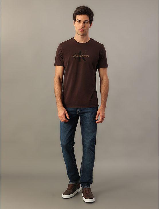 Camiseta Manga Curta Calvin Klein Jeans Masculino Re Issue - Marrom Camiseta Manga Curta Calvin Klein Jeans Masculino Re Issue Marrom p