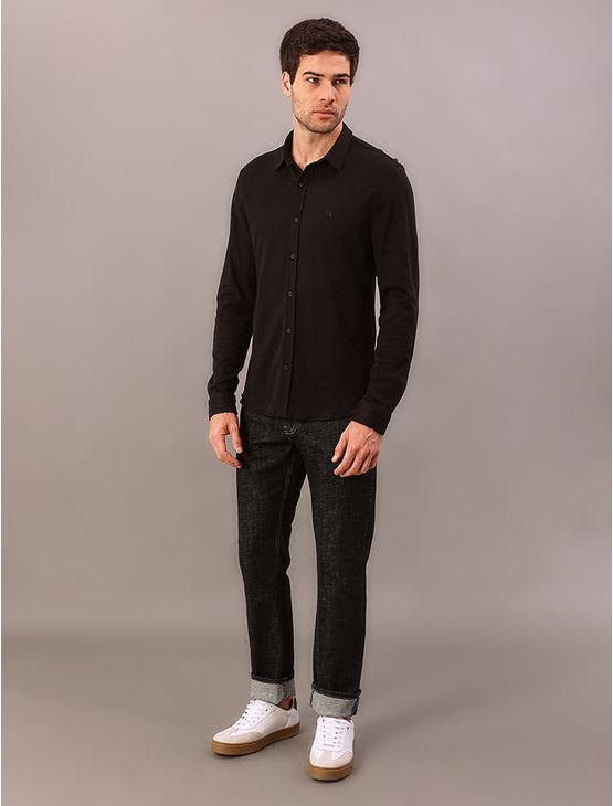 Camisa Manga Longa Calvin Klein Jeans Slim Confort - Preto Camisa Manga Longa Calvin Klein Jeans Slim Confort Preto Ggg