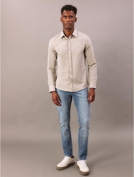 Camisa Manga Longa Calvin Klein Jeans Regular Cotton - Militar Camisa Manga Longa Calvin Klein Jeans Regular Cotton Militar Gg