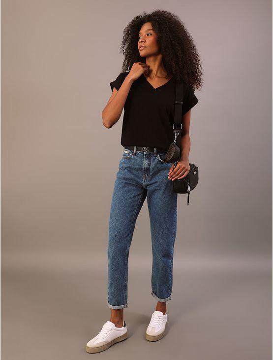 Blusa Calvin Klein Jeans Feminino Malha Rugby - Preto Blusa Calvin Klein Jeans Feminino Malha Rugby Preto m