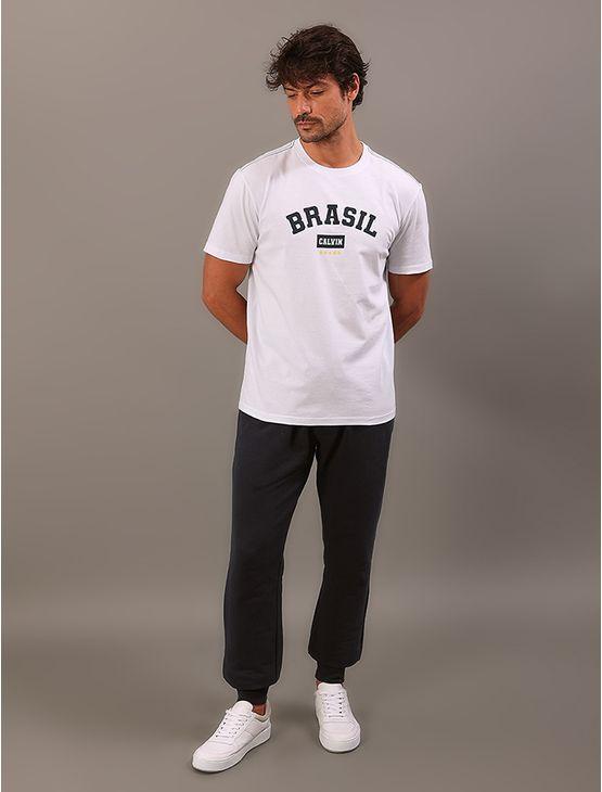 Camiseta Manga Curta Calvin Klein Jeans Masculino Copa - Branco Camiseta Manga Curta Calvin Klein Jeans Masculino Copa Branco Ggg