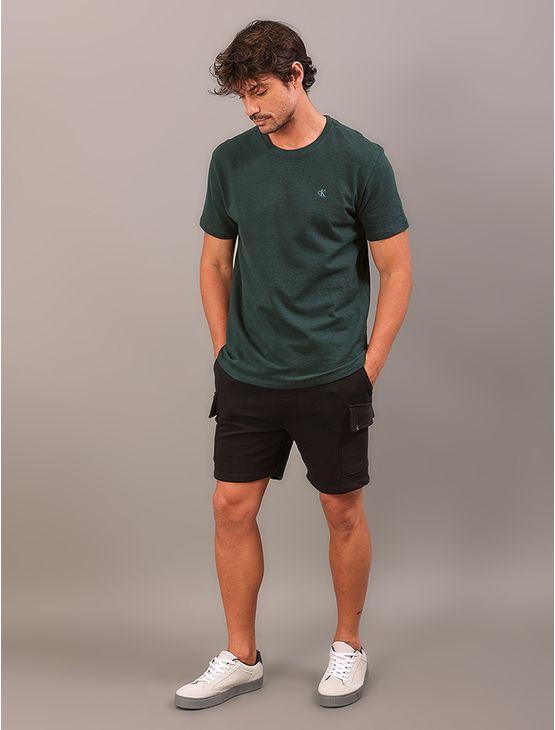 Bermuda de Malha Calvin Klein Jeans Masculino Bolso Cargo - Preto Bermuda de Malha Calvin Klein Jeans Masculino Bolso Cargo Preto Gg