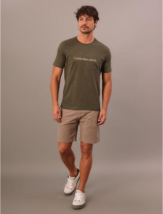Camiseta Manga Curta Calvin Klein Jeans Masculino Embossed - Militar Camiseta Manga Curta Calvin Klein Jeans Masculino Embossed Militar Pp