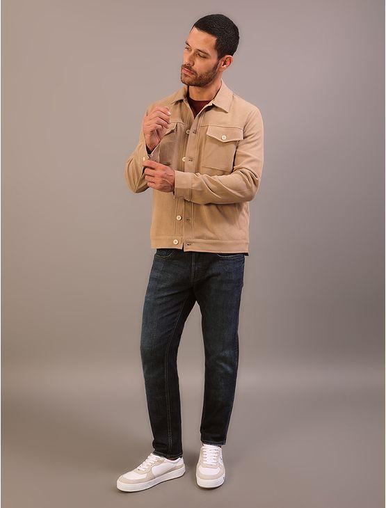 Jaqueta Calvin Klein Jeans Masculino Suede Twill - Caqui Medio Jaqueta Calvin Klein Jeans Masculino Suede Twill Caqui Medio Gg