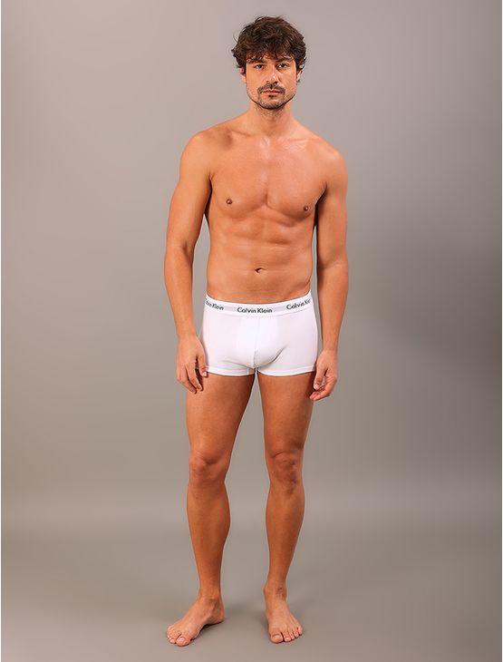 Kit 3 Underwear Low Rise Trunk Classic Cintura Baixa Com Elastano Cuecas Calvin Klein - Branco Kit 3 Underwear Low Rise Trunk Classic Cintura Baixa Com Elastano Cuecas Calvin Klein Branco s