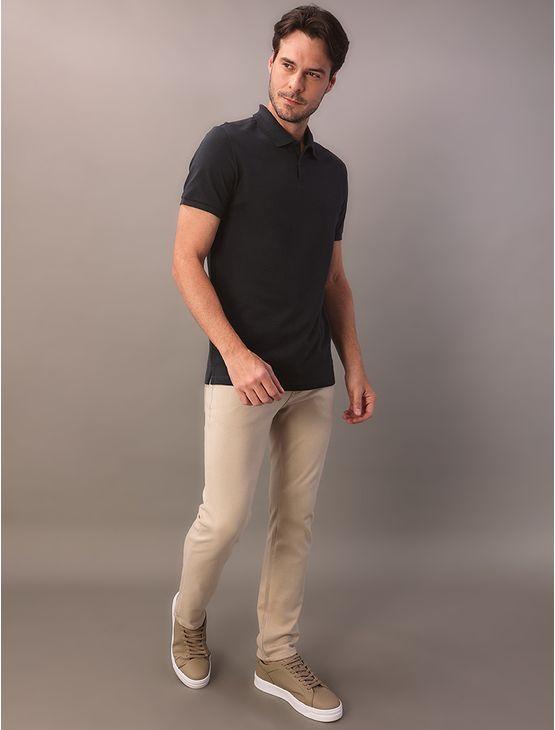 Camisa Polo Masculina Básica Sem Friso Calvin Klein - Azul Marinho Camisa Polo Masculina Básica Sem Friso Calvin Klein Azul Marinho Ggg