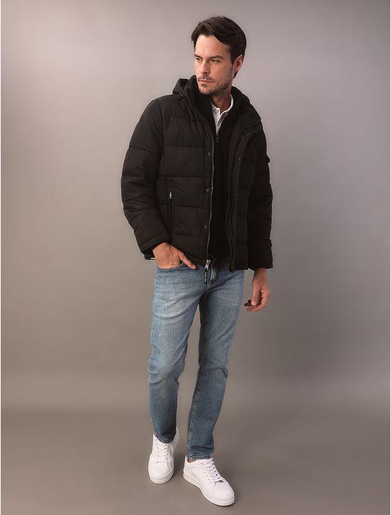 Jaqueta Masculina Matelassê Calvin Klein Com Capuz - Preto Jaqueta Masculina Matelassê Calvin Klein Com Capuz Preto m