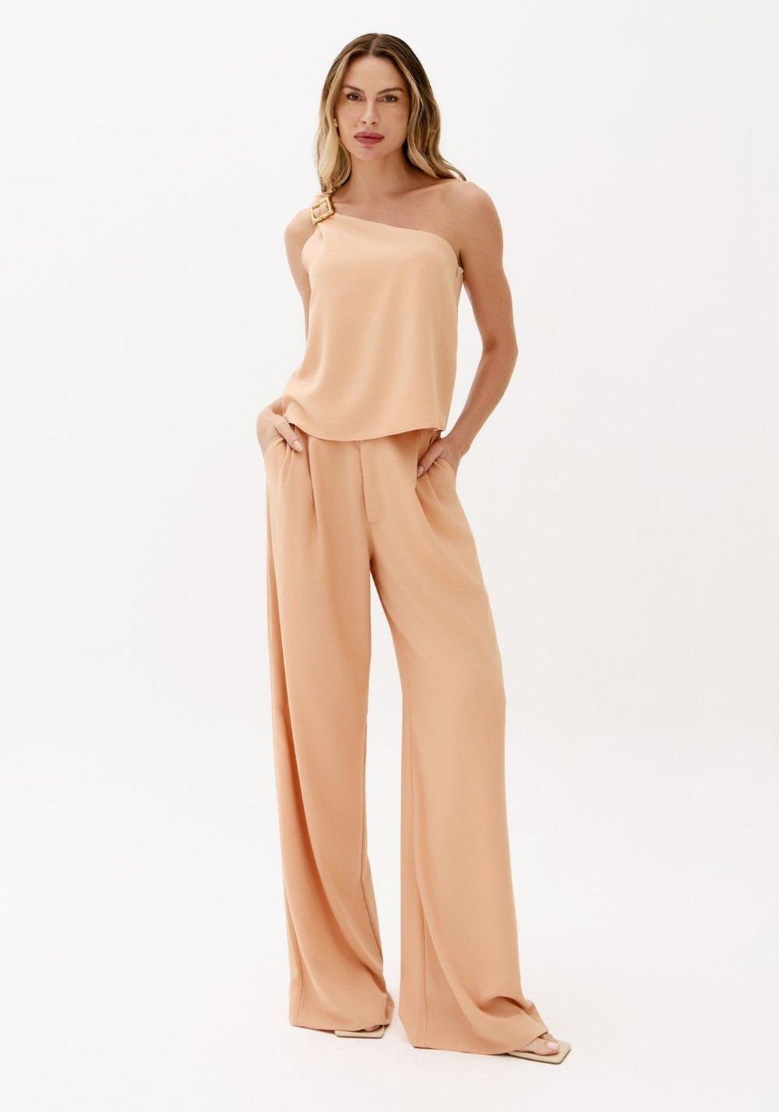 Calça Full Lenght Com Pregas Lança Perfume