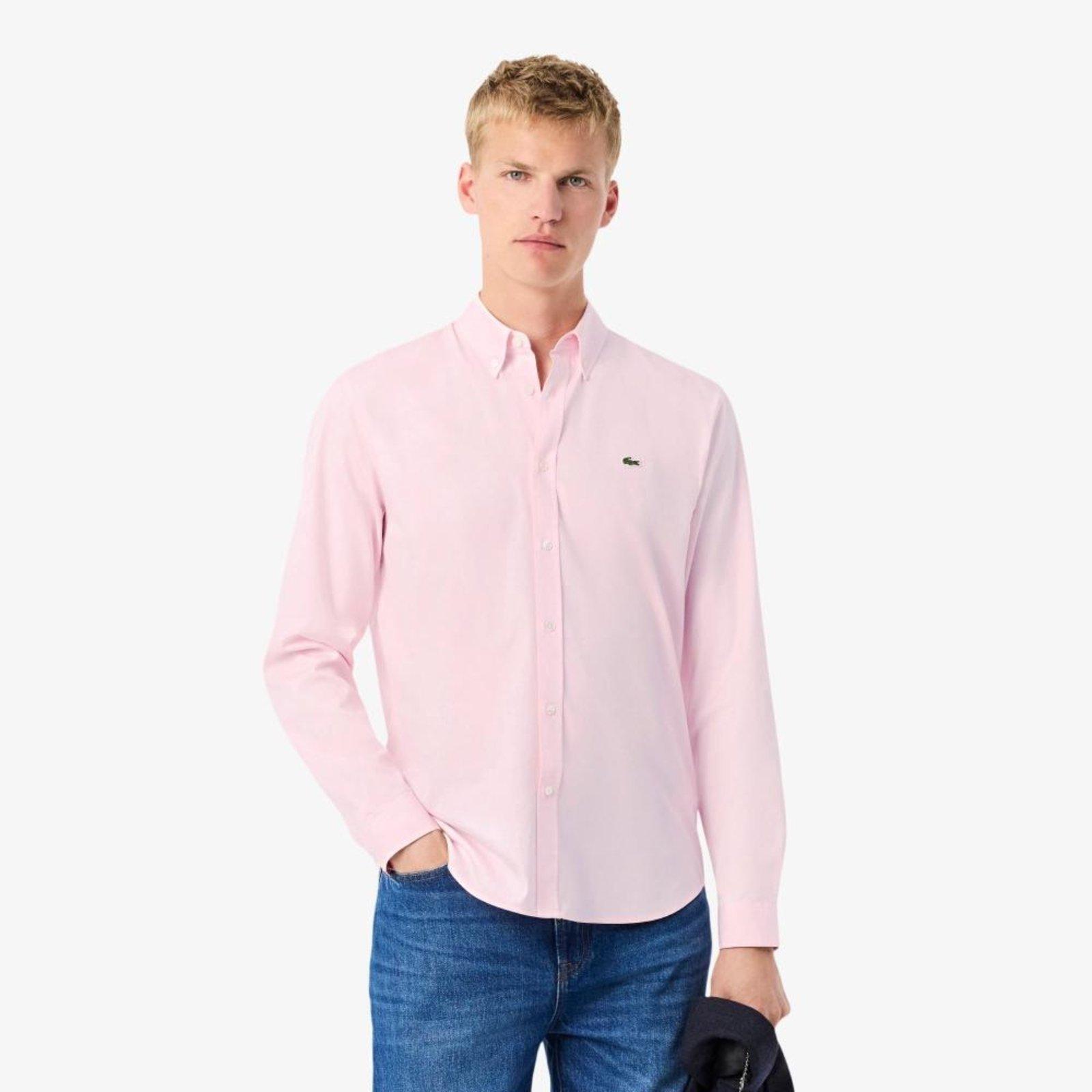 Camisa Regular Fit em Algodão - Rosa , 40 Rosa