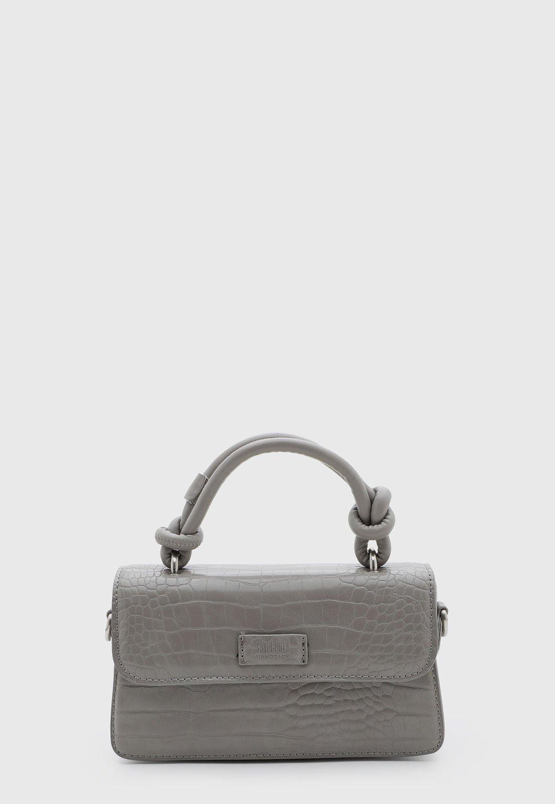 Bolsa Feminina Santa Lolla Textura Croco Cinza
