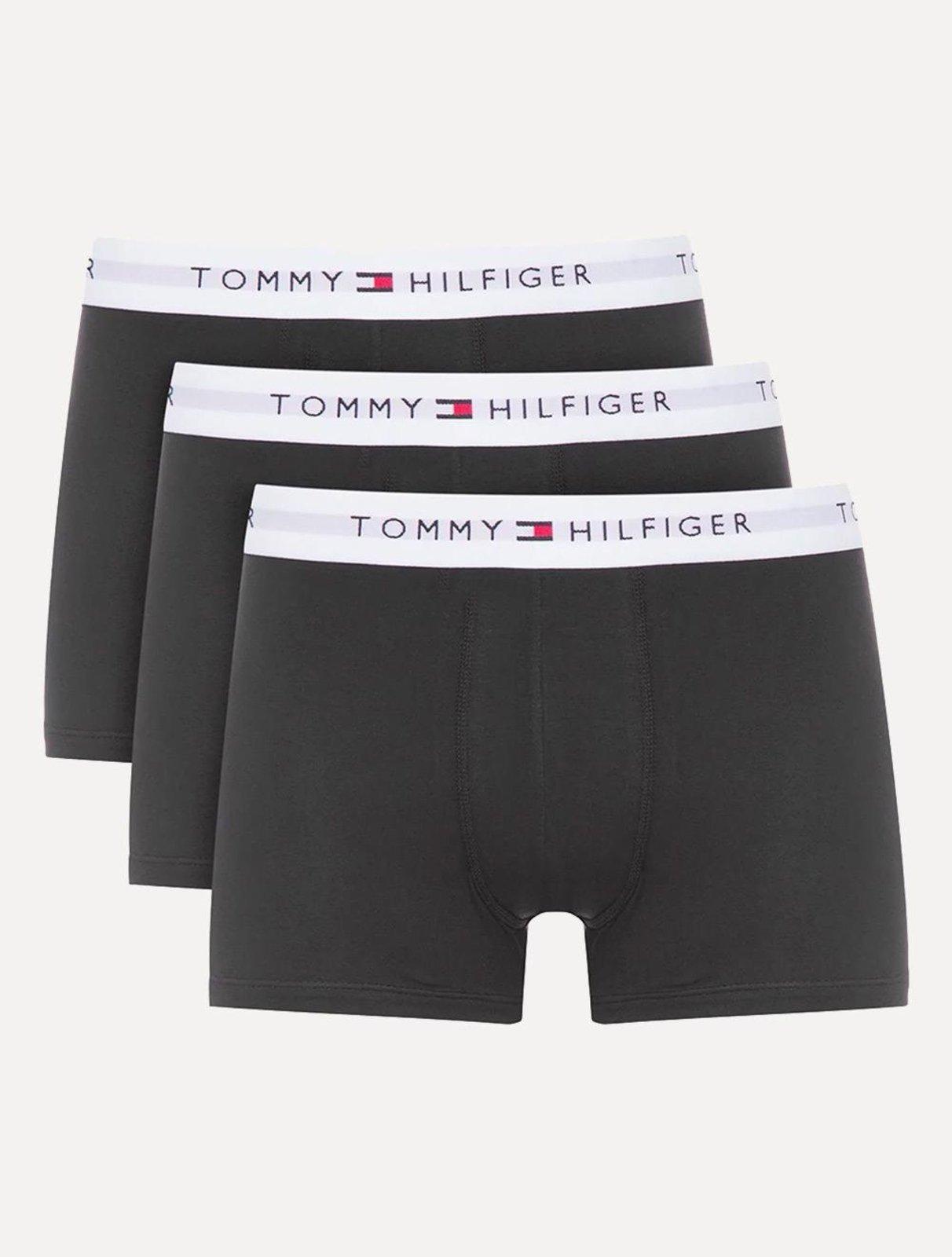 Cueca Tommy Hilfiger Cotton Stretch Trunk Preta Pack 3UN