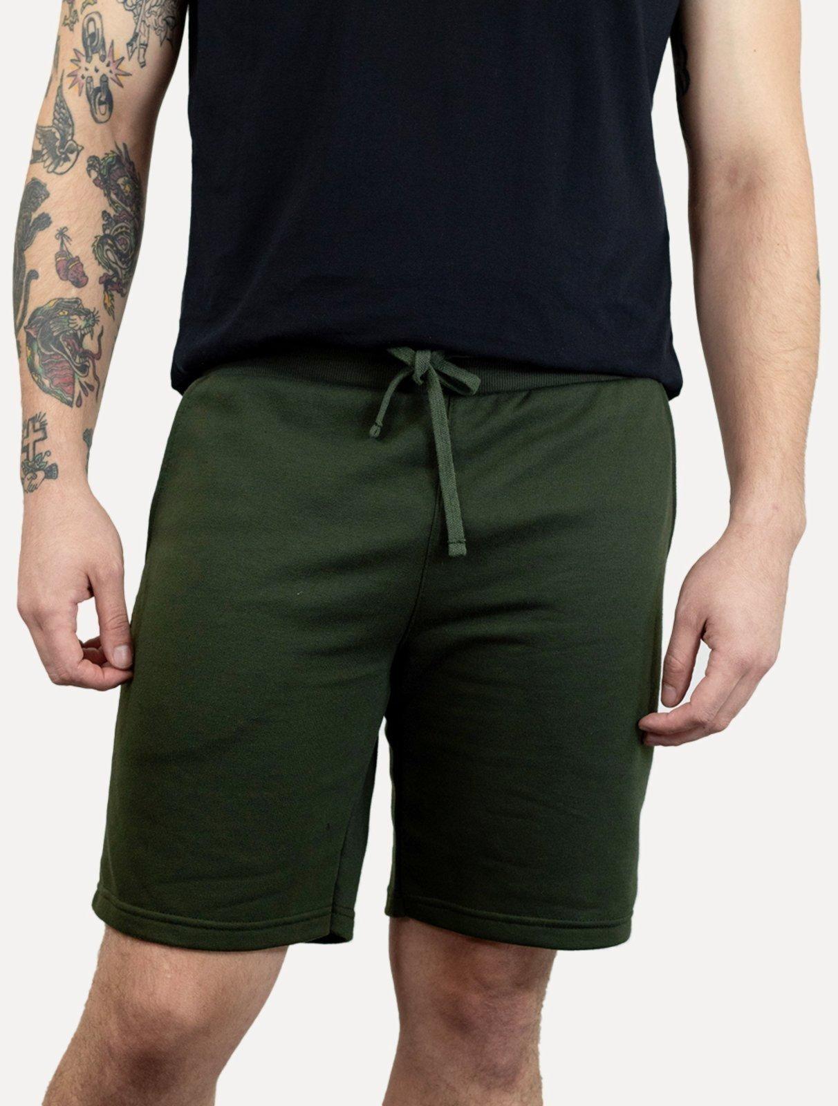 Bermuda John John Masculina Moletom New Basic Print Verde Militar