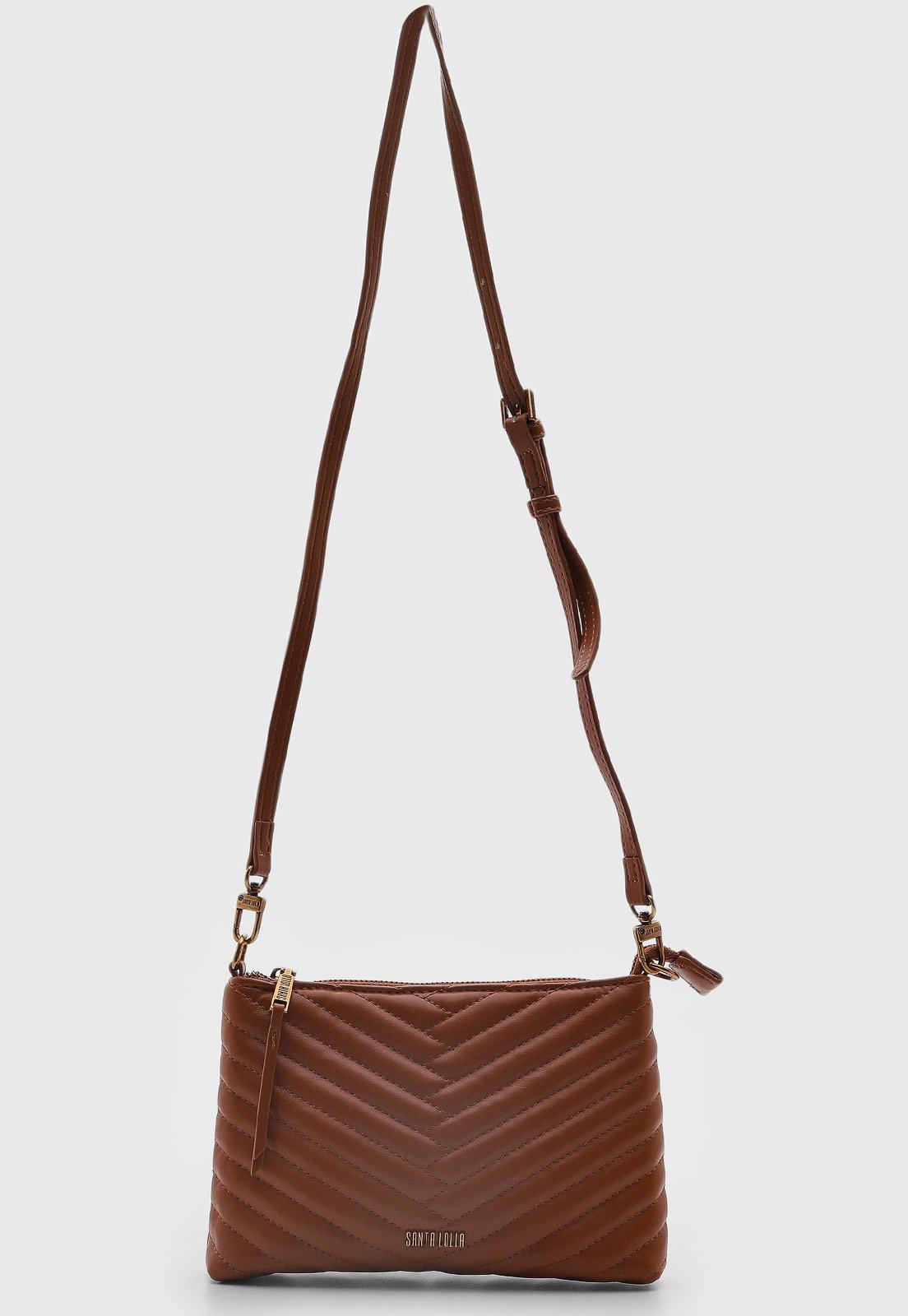 Bolsa Feminina Santa Lolla Transversal Matelassê Marrom