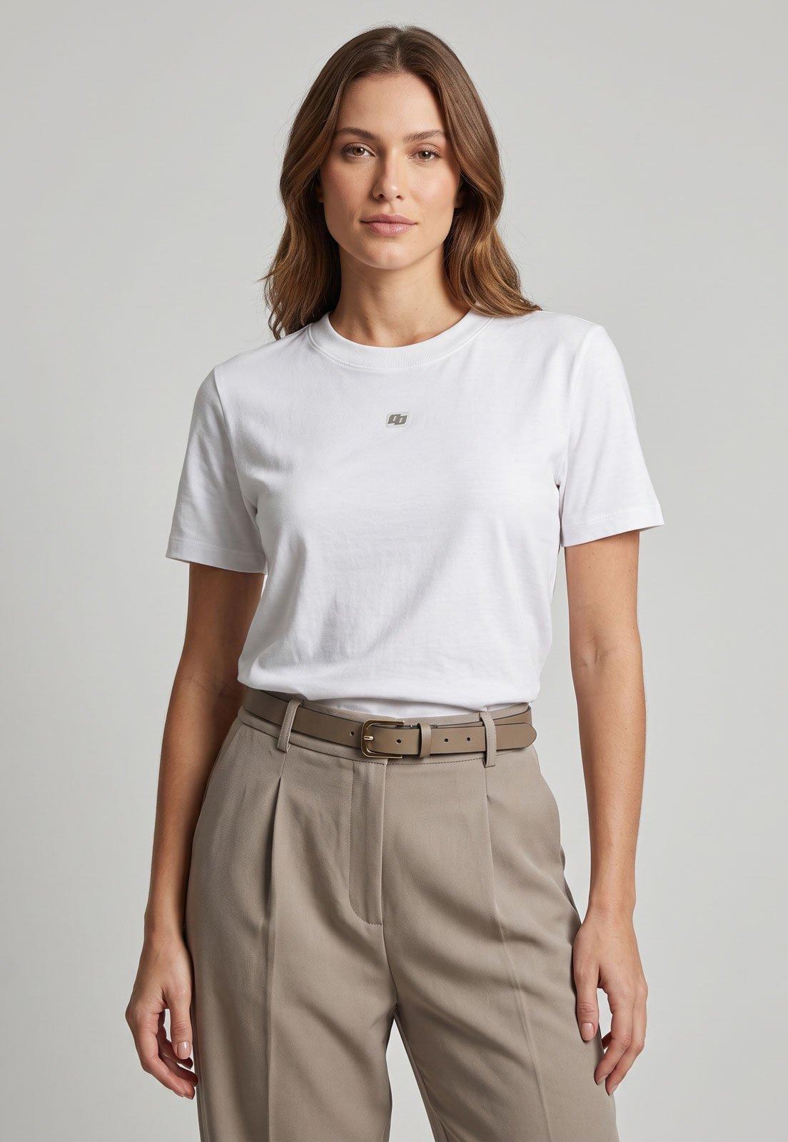 Camiseta Feminina Colcci Decote Redondo Branca