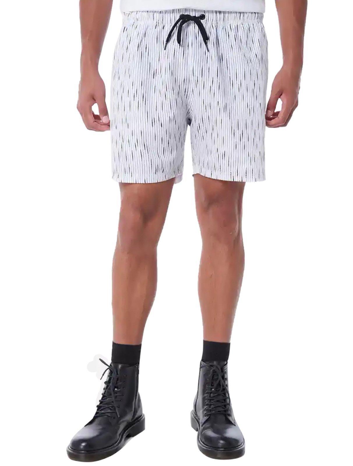 Short John John D Água Masculino Midi Mike Stripes Branco