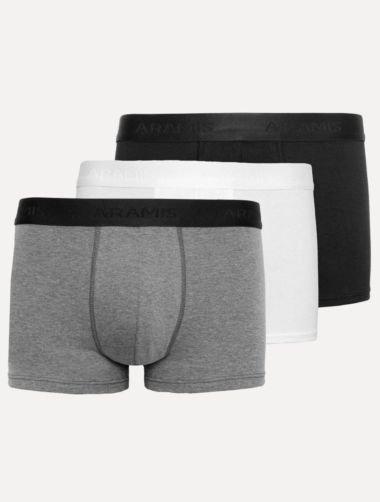Cuecas Aramis Neo Boxer Cotton Mescla/ Preta/ Branca Pack 3UN