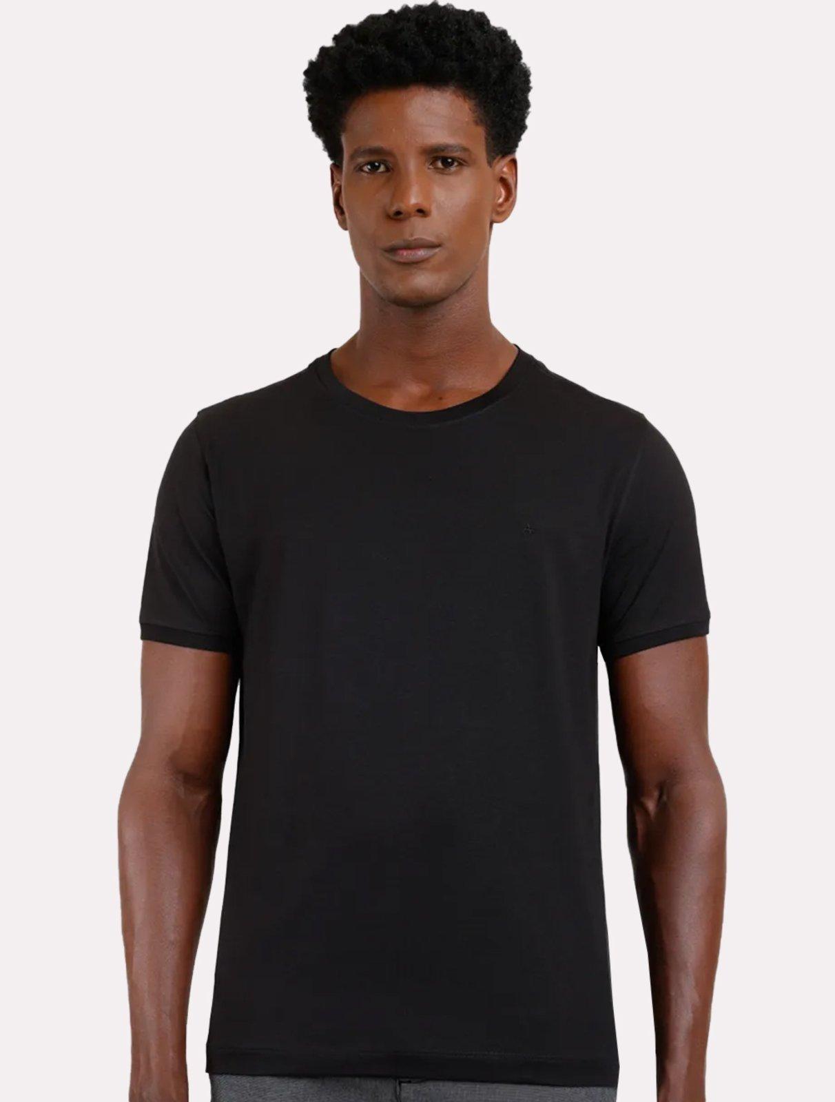 Camiseta Aramis Masculina Jersey Algodão Pima Surton Preta