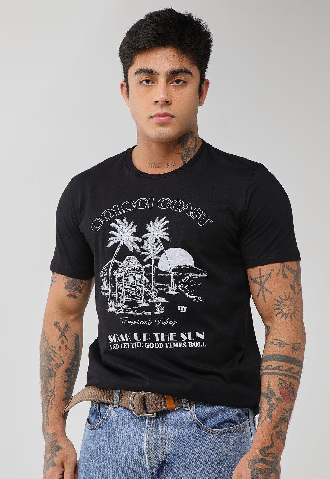 Camiseta Masculina Colcci Coast Preta