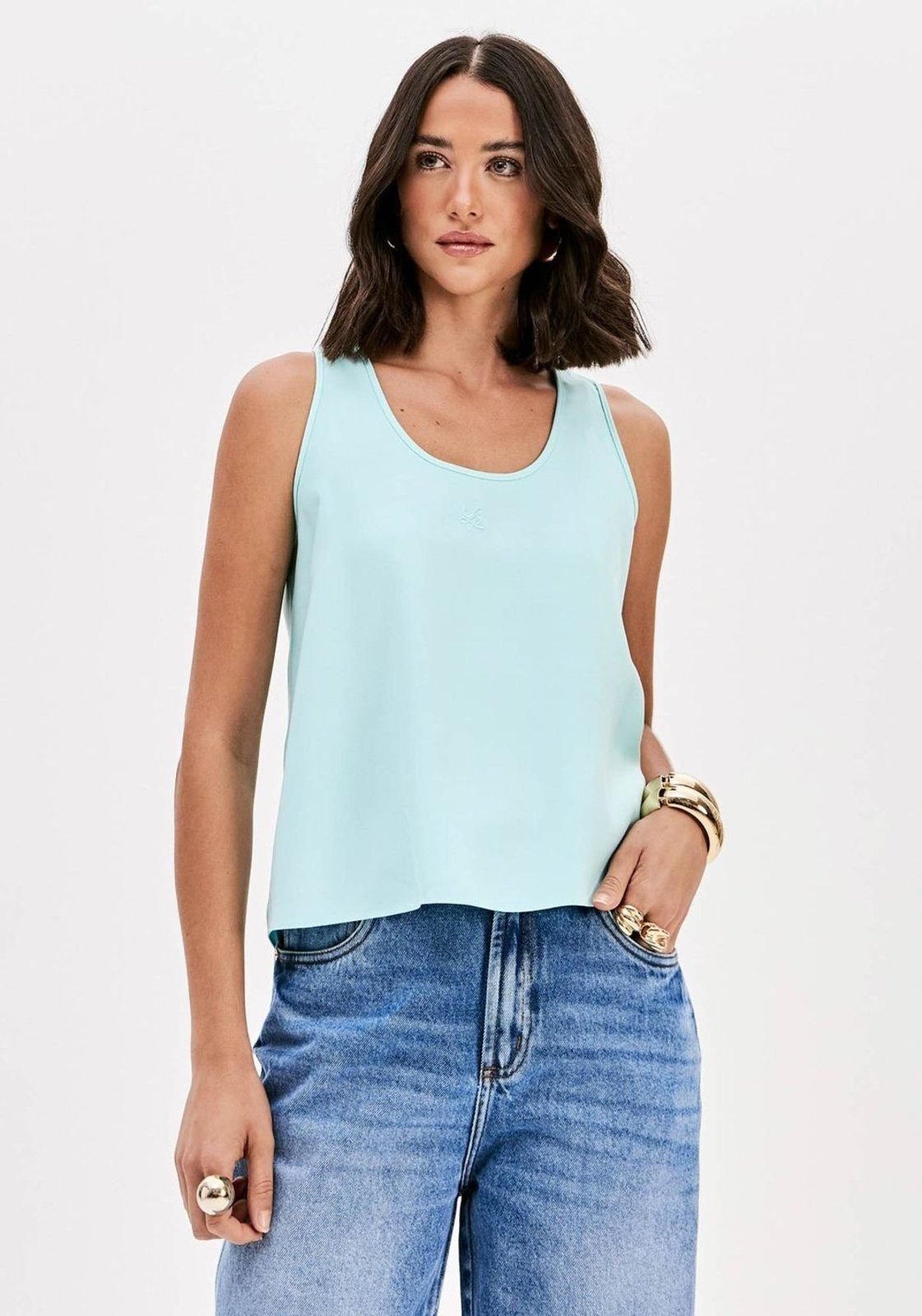 Blusa Sem Mangas Com Bordado Lança Perfume