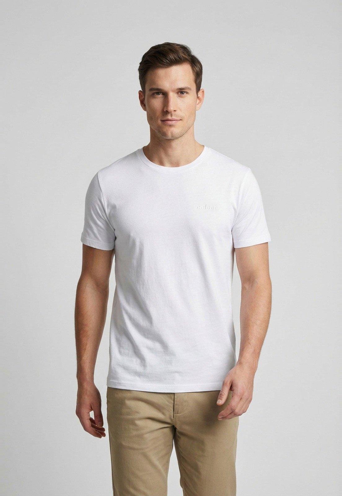 Camiseta Masculina Colcci Bordado Branca