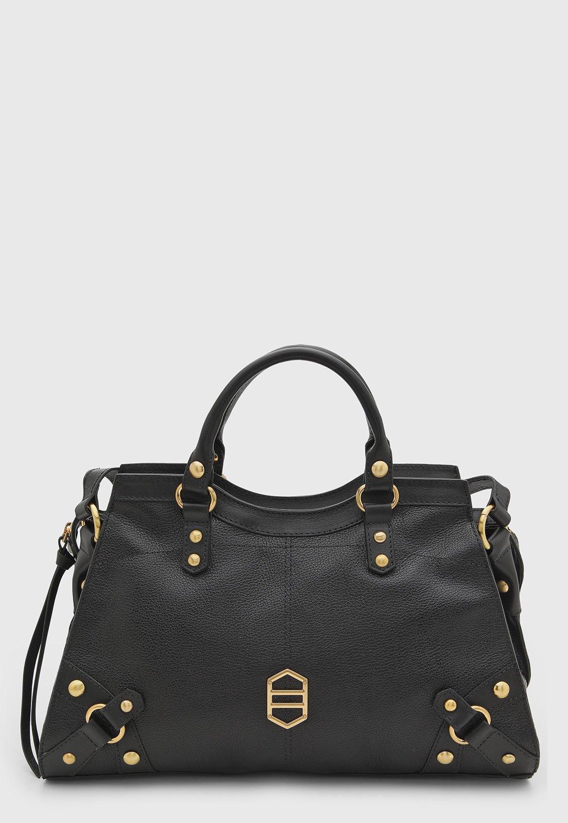 Bolsa Grande Feminina Arezzo Couro Preto