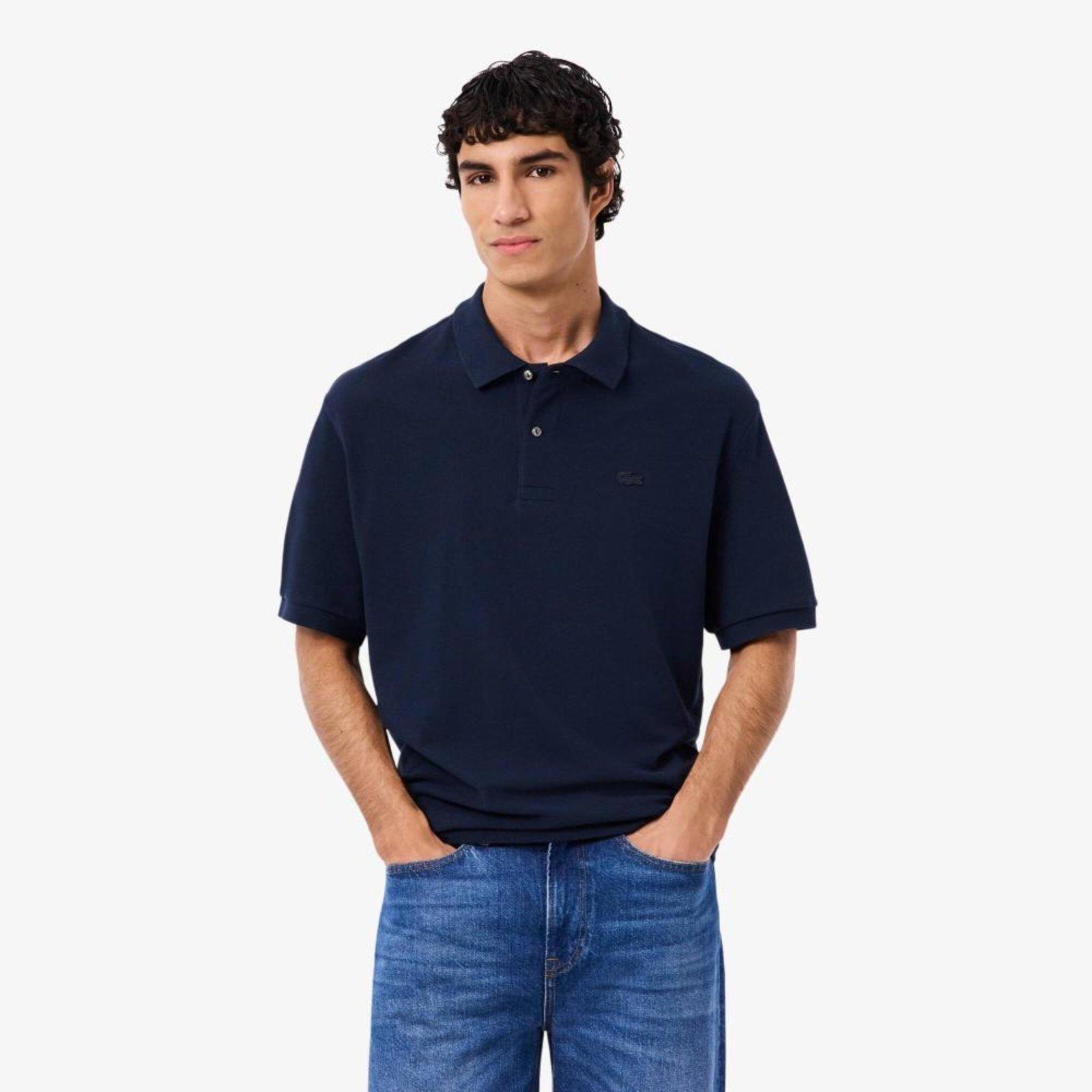 Polo Piqué com Caimento Folgado Azul